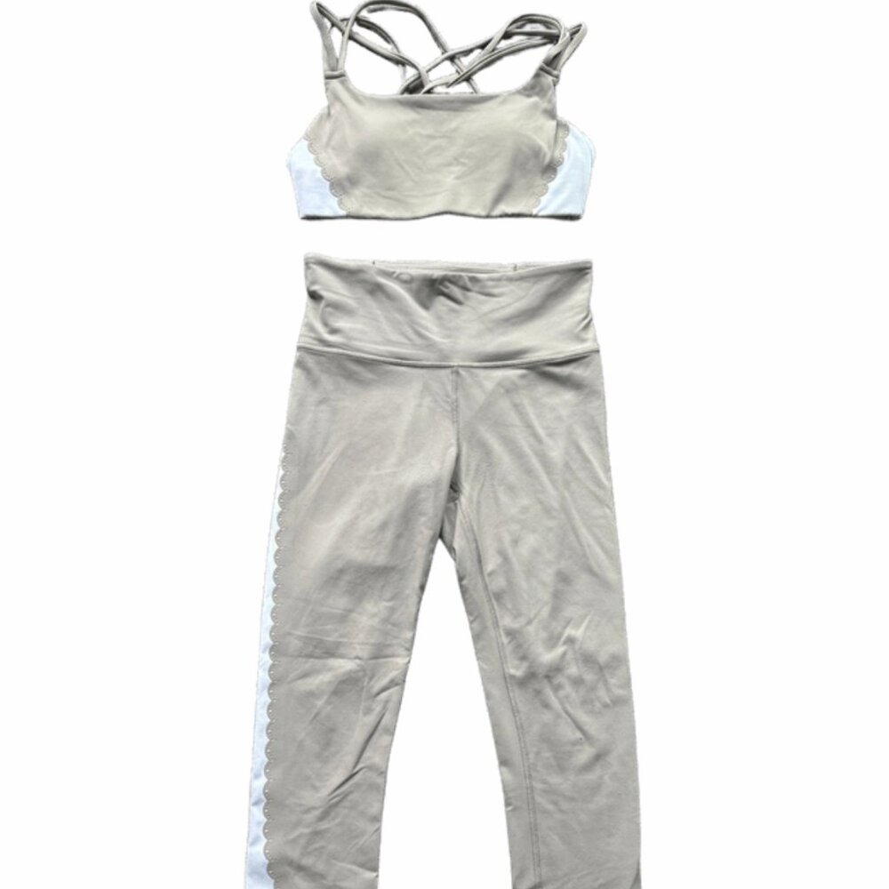 Athleta Elation Scallop Leggings + Bra Set